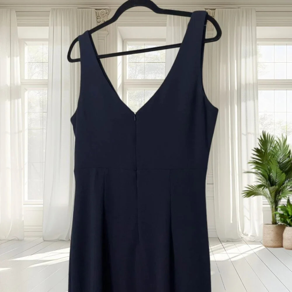 Betsy & Adam Navy Blue Ruffle High-Low Gown Size 14 NWT | Elegant Formal Dress - Picture 8 of 15